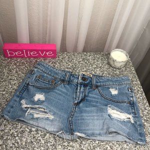 Denim ripped skirt